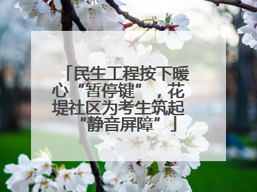 民生工程按下暖心“暂停键”，花堤社区为考生筑起“静音屏障”