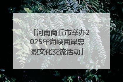 河南商丘市举办2025年海峡两岸忠烈文化交流活动