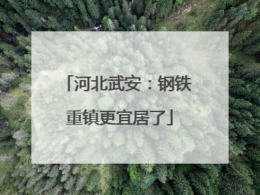 河北武安：钢铁重镇更宜居了