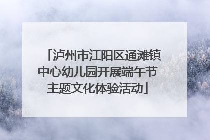 泸州市江阳区通滩镇中心幼儿园开展端午节主题文化体验活动