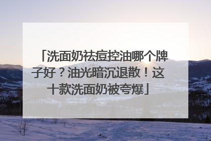 洗面奶祛痘控油哪个牌子好？油光暗沉退散！这十款洗面奶被夸爆