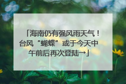 海南仍有强风雨天气！台风“蝴蝶”或于今天中午前后再次登陆→