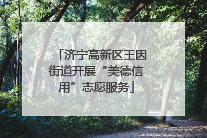 济宁高新区王因街道开展“美德信用”志愿服务