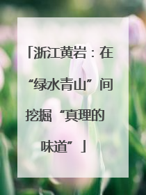 浙江黄岩：在“绿水青山”间 挖掘“真理的味道”
