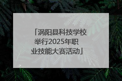 涡阳县科技学校举行2025年职业技能大赛活动