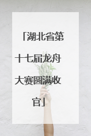 湖北省第十七届龙舟大赛圆满收官