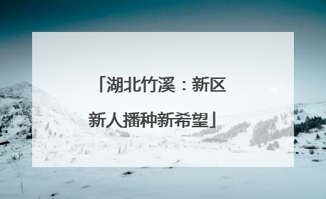 湖北竹溪：新区新人播种新希望