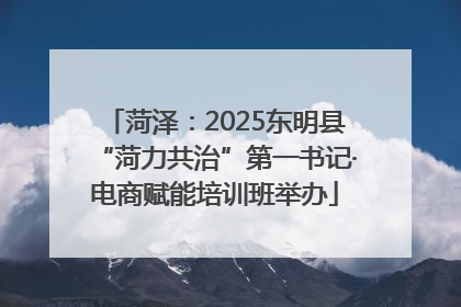 菏泽：2025东明县“菏力共治”第一书记·电商赋能培训班举办