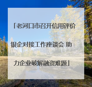 老河口市召开信用评价银企对接工作座谈会 助力企业破解融资难题