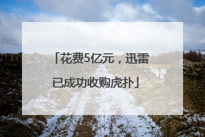 花费5亿元，迅雷已成功收购虎扑