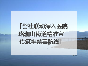 警社联动深入医院 珞珈山街道精准宣传筑牢禁毒防线
