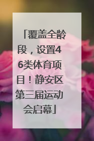 覆盖全龄段，设置46类体育项目！静安区第三届运动会启幕