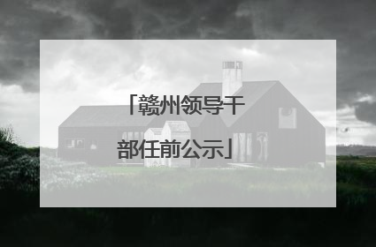 赣州领导干部任前公示