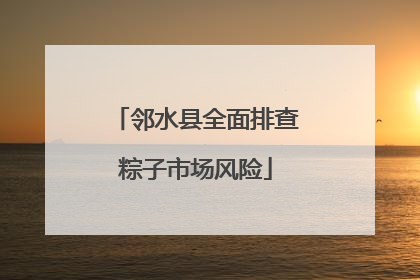 邻水县全面排查粽子市场风险