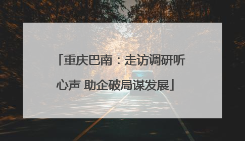 重庆巴南：走访调研听心声 助企破局谋发展