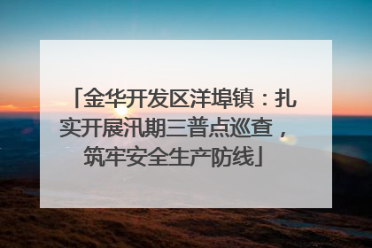 金华开发区洋埠镇：扎实开展汛期三普点巡查，筑牢安全生产防线
