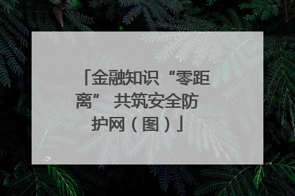 金融知识“零距离” 共筑安全防护网（图）