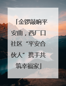 金锣敲响平安曲，西厂口社区“平安合伙人”携手共筑幸福家