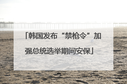 韩国发布“禁枪令”加强总统选举期间安保
