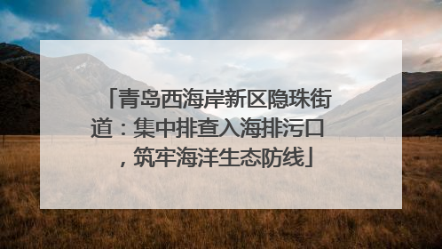 青岛西海岸新区隐珠街道：集中排查入海排污口，筑牢海洋生态防线