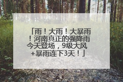 雨！大雨！大暴雨！河南真正的强降雨今天登场，9级大风+暴雨连下3天！