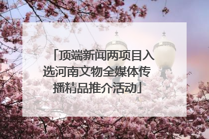 顶端新闻两项目入选河南文物全媒体传播精品推介活动