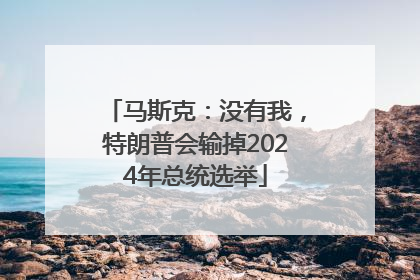 马斯克：没有我，特朗普会输掉2024年总统选举