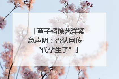 黄子韬徐艺洋紧急声明：否认网传 “代孕生子”