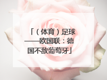 （体育）足球——欧国联：德国不敌葡萄牙