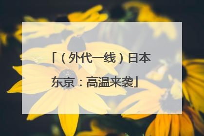 （外代一线）日本东京：高温来袭