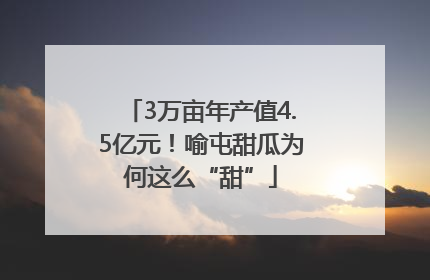 3万亩年产值4.5亿元！喻屯甜瓜为何这么“甜”