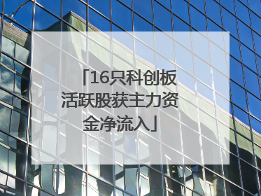 16只科创板活跃股获主力资金净流入