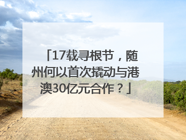17载寻根节，随州何以首次撬动与港澳30亿元合作？