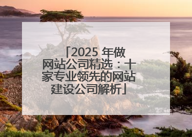 2025 年做网站公司精选：十家专业领先的网站建设公司解析