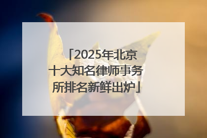 2025年北京十大知名律师事务所排名新鲜出炉