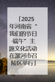 2025年河南省“我们的节日·端午”主题文化活动在漯河市召陵区举行