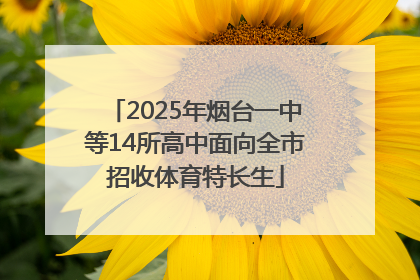 2025年烟台一中等14所高中面向全市招收体育特长生