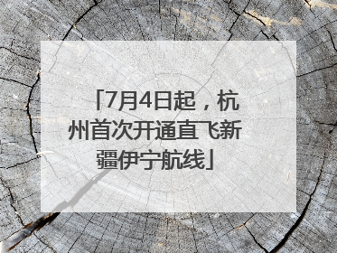 7月4日起，杭州首次开通直飞新疆伊宁航线
