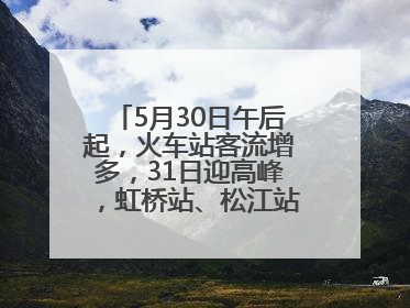 5月30日午后起，火车站客流增多，31日迎高峰，虹桥站、松江站有儿童节和端午亲子活动