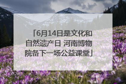 6月14日是文化和自然遗产日 河南博物院备下一场公益课堂