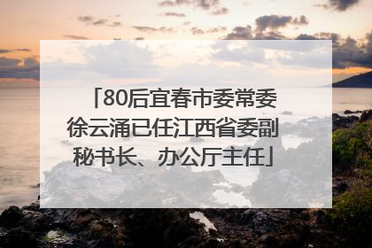 80后宜春市委常委徐云涌已任江西省委副秘书长、办公厅主任