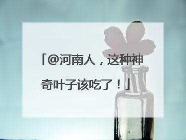 @河南人，这种神奇叶子该吃了！