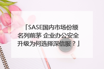 SASE国内市场份额名列前茅 企业办公安全升级为何选择深信服？